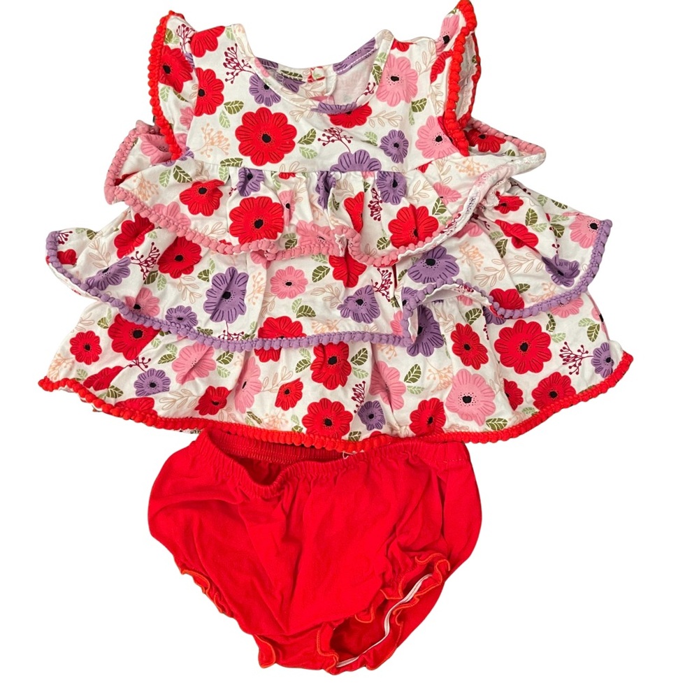 Good Lad Red and Purple Floral Valentine Kids Matching Set